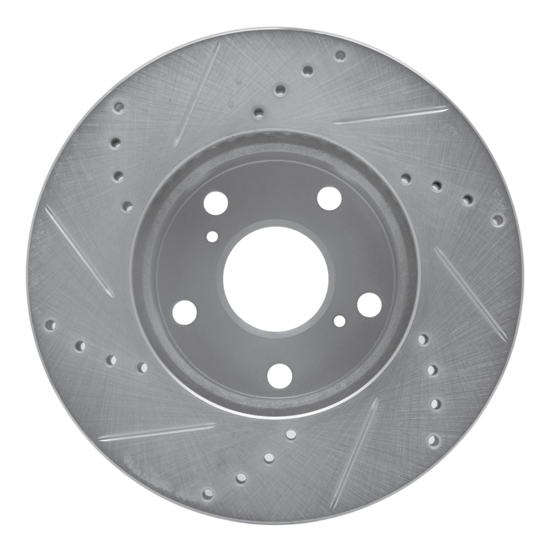 Toyota Tacoma Brake Rotor (1) - Front Right - R1 Concepts - Drilled & Slotted - Silver - `05-`15